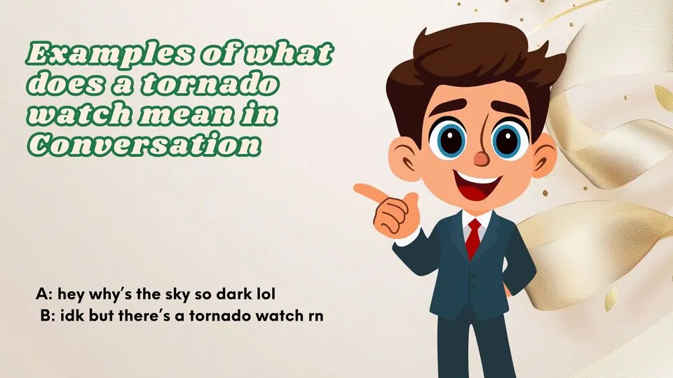 Examples of what does a tornado watch mean in Conversation