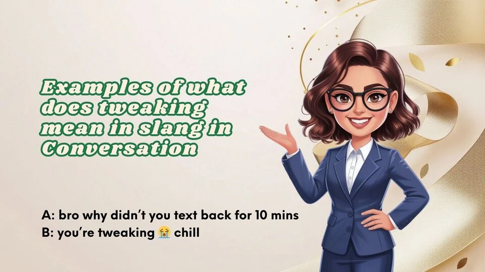 Examples of what does tweaking mean in slang in Conversation