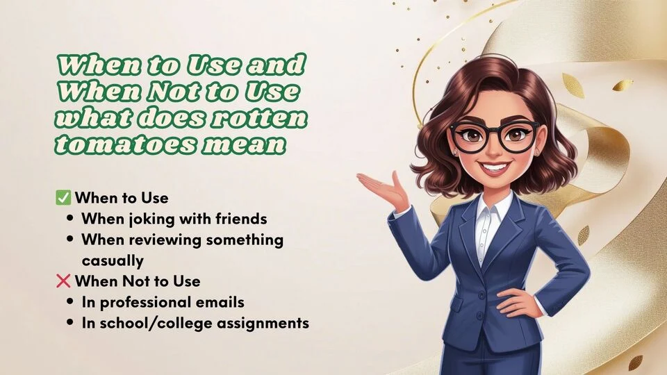 When to Use and When Not to Use what does rotten tomatoes mean