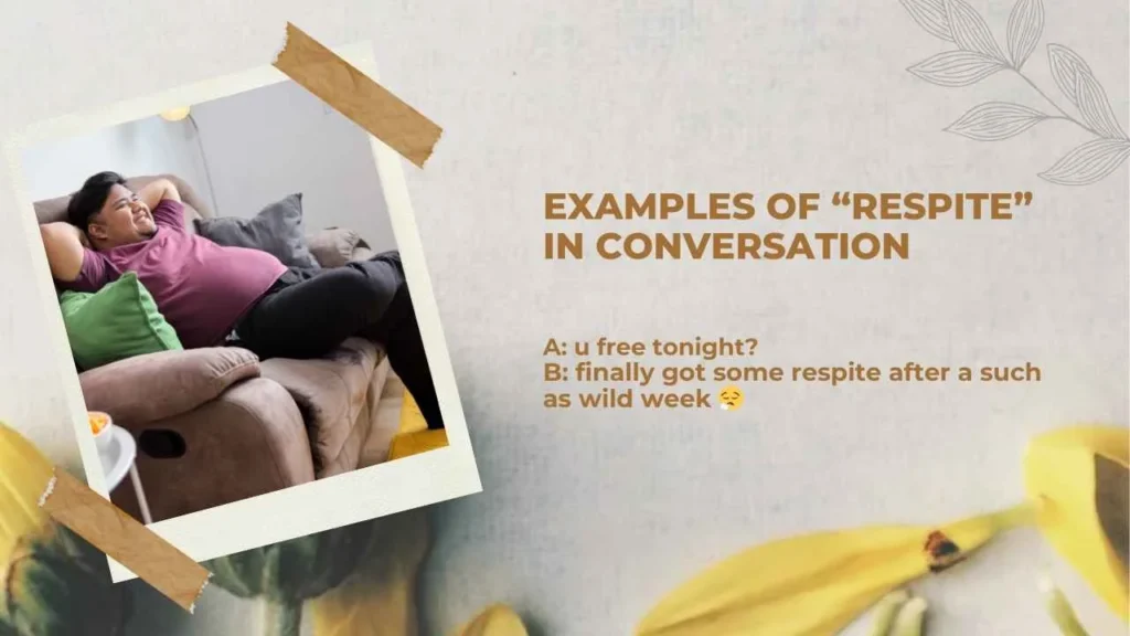 Examples of “Respite” in Conversation
