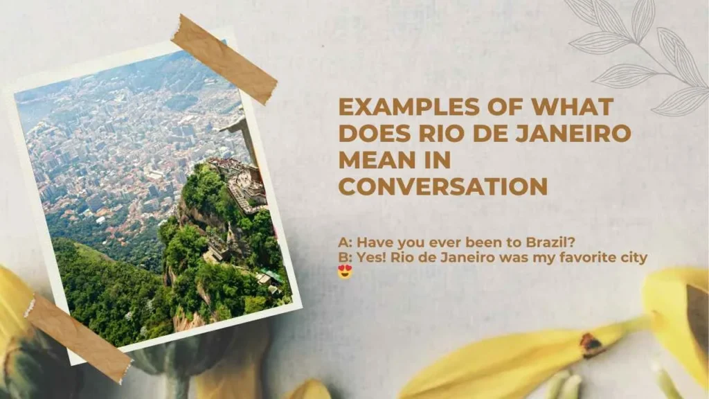 Examples of what does rio de janeiro mean in Conversation