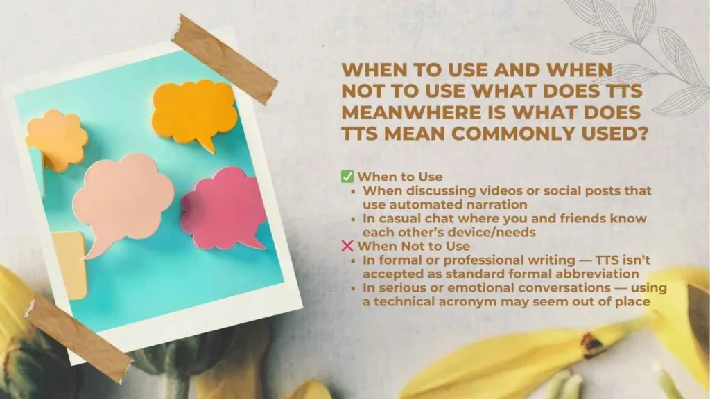 When to Use and When Not to Use what does tts mean