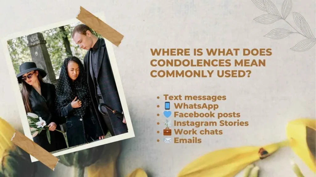Where Is what does condolences mean Commonly Used?