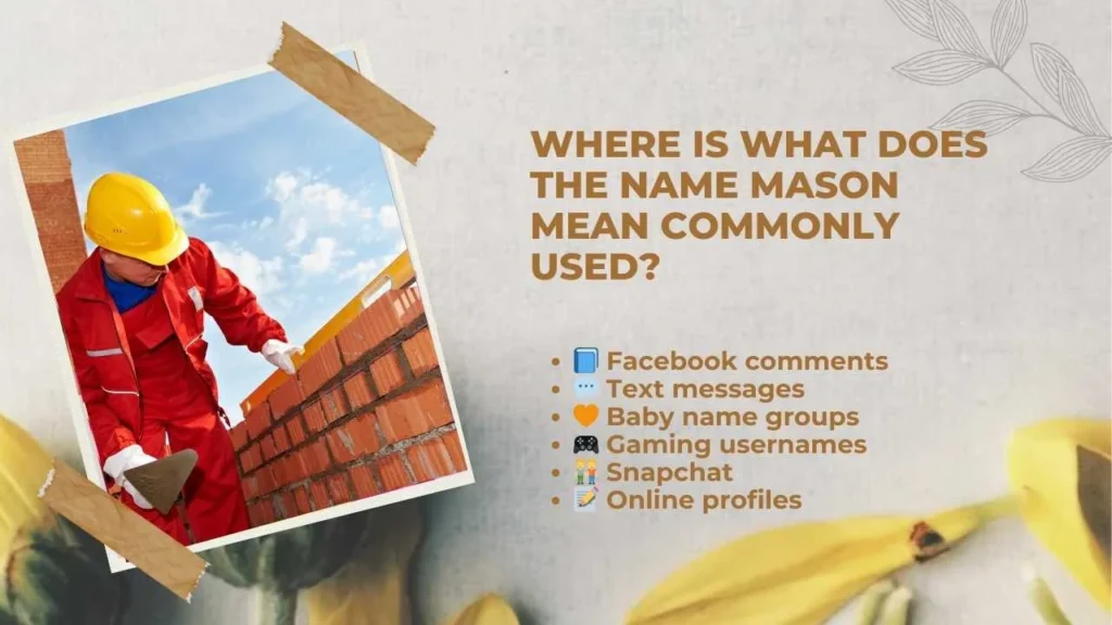 Where Is What Does the Name Mason Mean Commonly Used?